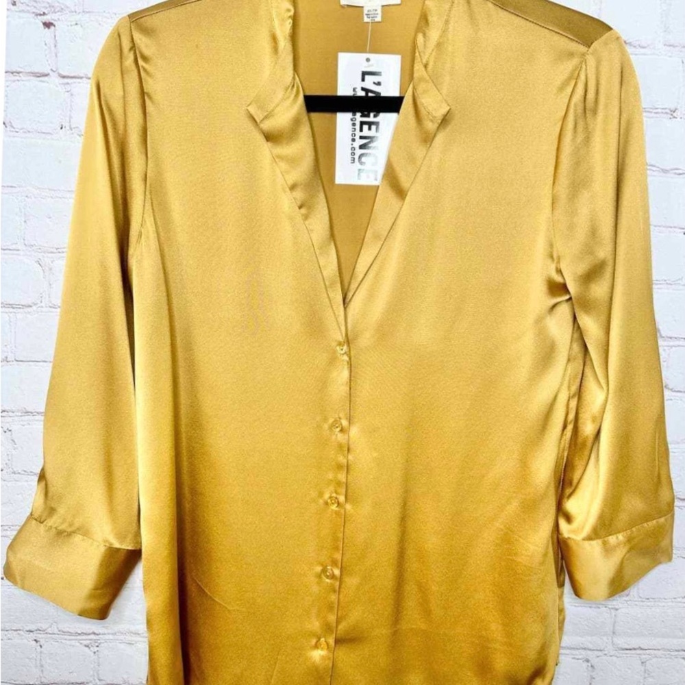 L’agence Bianca Dark Gold / Yellow Blouse NWT! XS